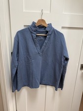Frank  Eileen Triple Fleece Patrick popover henley blue - med NWOT