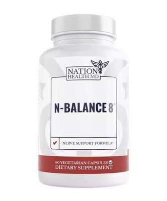 Nation Health MD N-BALANCE 8 Nerve Support 60 Capsules, Pack of 1.