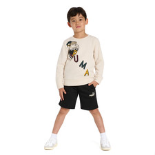 PUMA Boys 2-Piece Sweatshirt and Shorts Set White Black Graphic Print Many Size