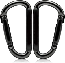 Heavy Duty Carabiner Clips, 860Lbs - 3" Iron Carabiners for Keys, Gym, Camping, 