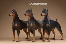 JXK 1/6 Dobermann Figure Police Dog Trinkets Animal Model Adult Xmas Gift