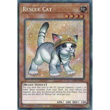 RA02-EN001 Rescue Cat (ALTERNATE ART) : Secret Rare Card : 1st Edition : YuGiOh