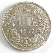 1 Franken, Silber, 1957 B, Schweiz (1447)