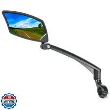 BriskMore Handlebar Bike Mirror, Scratch Resistant Glass Lens, Ajustable And 