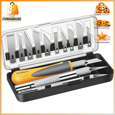 Messersatz 16-teilig Präzision Bastelmesser Scharf für Holz Leder Scrapbooking