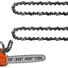 2 Pack 18 Inch Chainsaw Chain .325" Pitch .050'' Gauge 72 E Drive 18 inches 