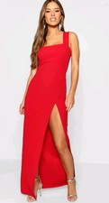 boohoo Square neck maxi dress UK 10 womens red ladies evening party 
