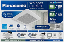 Panasonic WhisperChoice Humidity Sensor Bath Exhaust Fan 80/110 CFM RG-C811HA