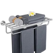 Alise 24 inch Towel Shelf with Double Towel Bars,Towel Rack for Bathroom,SUS ...