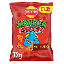 Walkers Monster Munch Sweet & Spicy Snacks 18 x  72g FAST AND FREE DELIVERY