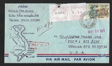 VIETNAM TO USA AIR MAIL MIXED METER CANCEL COVER 1971