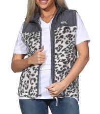 Sublevel Damen Teddyfleece-Weste Teddyweste Damenweste Leo Plüschweste LSL-541