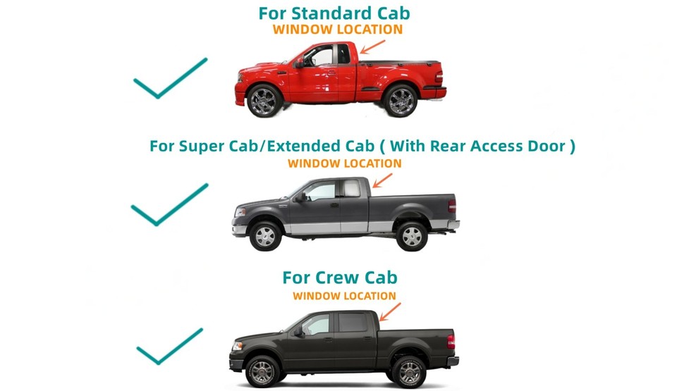 Stationary Back Glass Rear Window Privacy For 2004-2014 Ford F150 ...