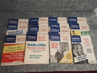 Vintage USA News & World Report Magazines Lot 20 1971, 72, 73 Nixon Era