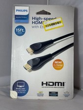Philips A/V High-Speed 4K Ultra HD HDMI Cable with Ethernet 15ft 4.5m Black