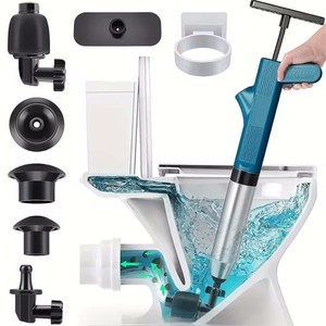 Pneumatic High-pressure Drain Blaster Tool Set, Stainless Steel Toilet Plunger