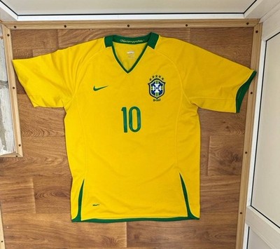 BRAZIL NATIONAL TEAM 2006/2008 HOME FOOTBALL SHIRT JERSEY NIKE #10