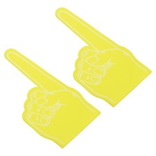 Foam Finger 18 Inch, 2 Pack Number 1 DIY Foam Hand Cheerleading, Yellow