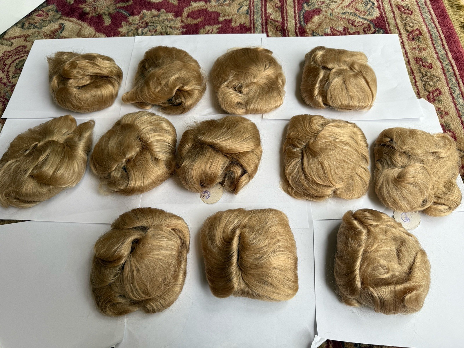 100% Human Hair Wiglet Thick Golden Blond Back Curly Back Extention Claw Large  