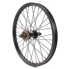 18 Zoll BMX Hinterrad 14mm schwarz 36 Loch KHE eloxiert Alu TDI Felge 16Z Ritzel