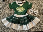 Rare New York Jets NFL 2T  Toddler Dress and Bow Football Cheerleader Costume