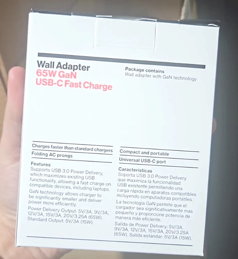 Adaptador de Pared Verizon 65W GaN USB-C Carga Rápida NUEVO Foto 2 de 3