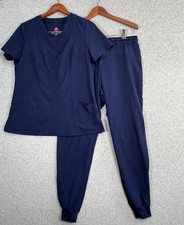 Natural Uniforms Modern Fit Cool Stretch Scrub Set Medium Navy Blue Jogger