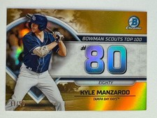 2023 Bowman Chrome Kyle Manzardo Rays Scouts Top 100 Gold Refractor /50