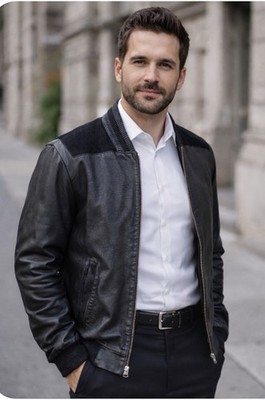 Barya New York 100% Genuine  Leather Jacket Luxury Small