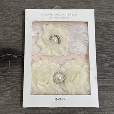 Miss To Mrs Lace Wedding Garter Set Ivory White Bride Bridal Keepsake New In Box