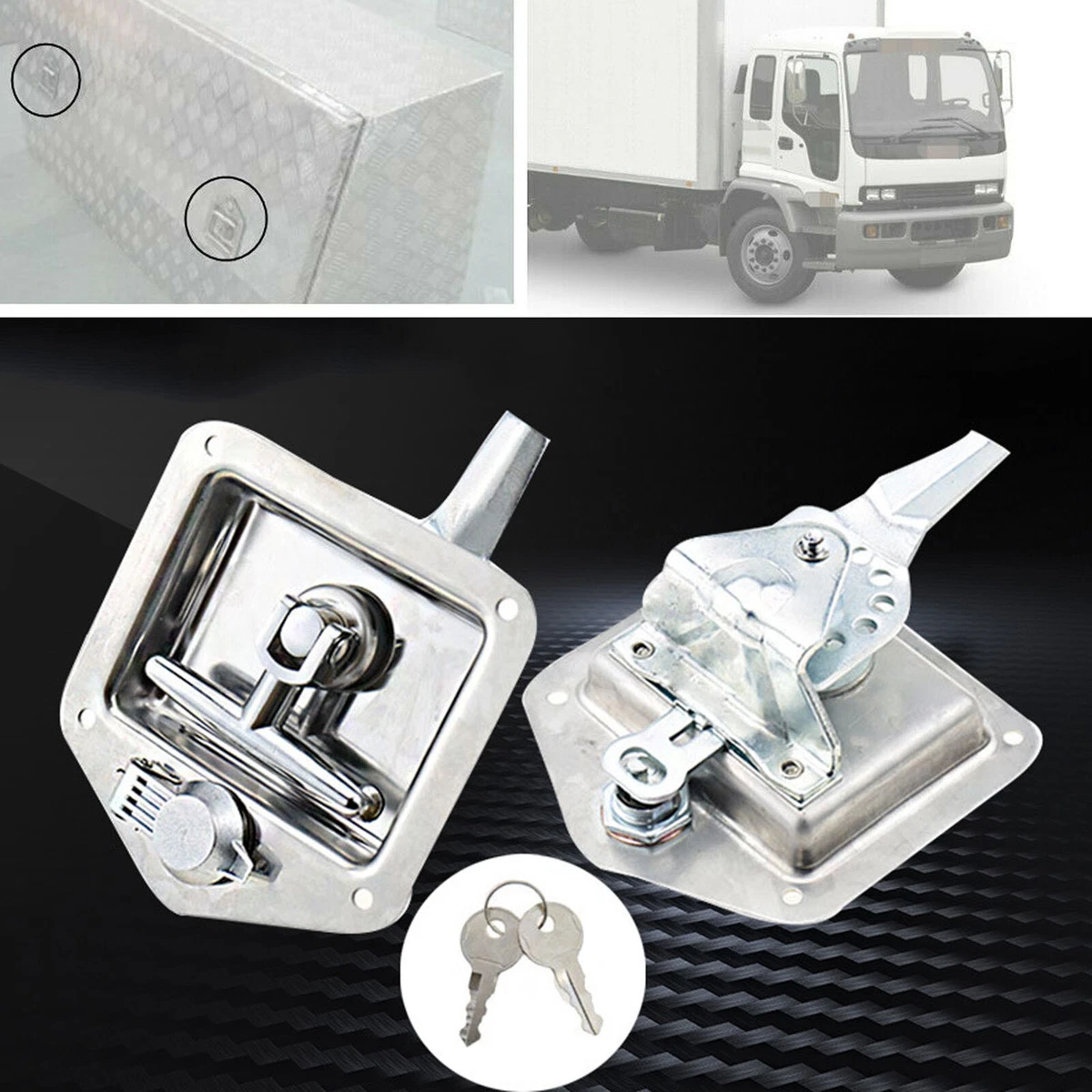 Stainless Steel T Handle Locking Truck Tool box Durable Lock Trailer Door Latch