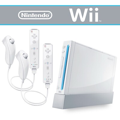 Nintendo Wii Konsole (weiß)   1 2 3 4 ORIGINAL Remote Controller & Nunchuk    