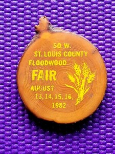 1982 ST. LOUIS/FLOODWOOD County Fair Pinback Button ~ Minnesota UNIQUE PIN!
