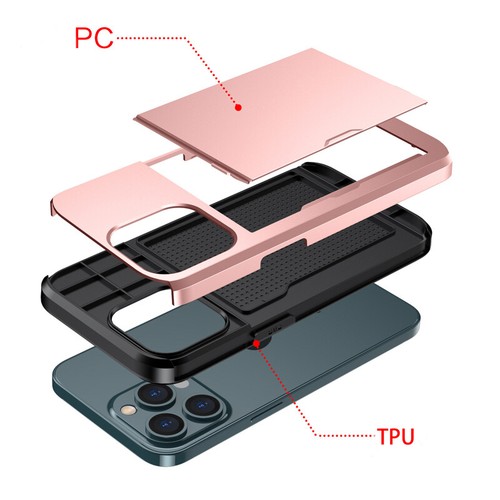 iPhone 16 15 14 13 12 11 Pro Max 7 8 Plus XR X Case Wallet Card Holder Protector - Picture 4 of 10