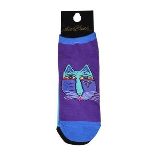 Meias Indigo Gatos No Show pacote com 2 pares azul - K. Bell Cat Face Socks - Imagem 2 de 2