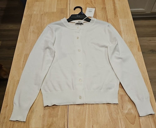 Free Assembly Cardigan Sweater Women’s White Viscose Crewneck size XS NWT