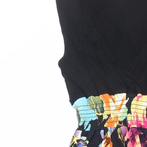 Boohoo Womens Black Fair Isle Polyester Maxi Size 10 V-Neck Pullover - Elasticat - 第 6/10 張圖片