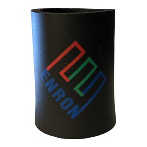 Vintage Enron Black Travel Beer Can Cup Logo Koozie Kup Golf Funny Gift