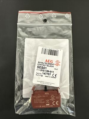 AEG SES-01, 1 N.C. Pushbutton Contact Block. Compatible With GE P9B01VN