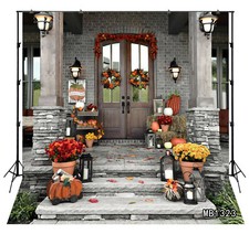Autumn Harvest Season Backdrop 10x10ft Porch Pumpkins Background Studio Props