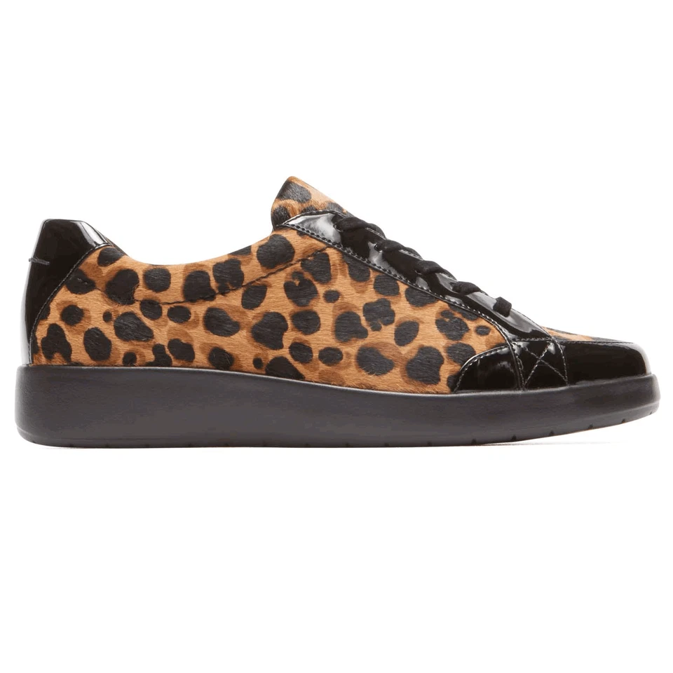 NUEVO ROCKPORT Delaire Tenis Informales Para Mujer 6.5 M Cuero Guepardo Zapatos $110 Foto 2 de 4