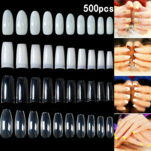 500 Ballerina Tips Tunnel Nailart Clear Natur Nageltip Gel Acryl Nagel Nails Ebay