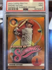 2023 Topps Pristine Shohei Ohtani Swings Of Summer Orange /25 SS7 PSA 9 MINT
