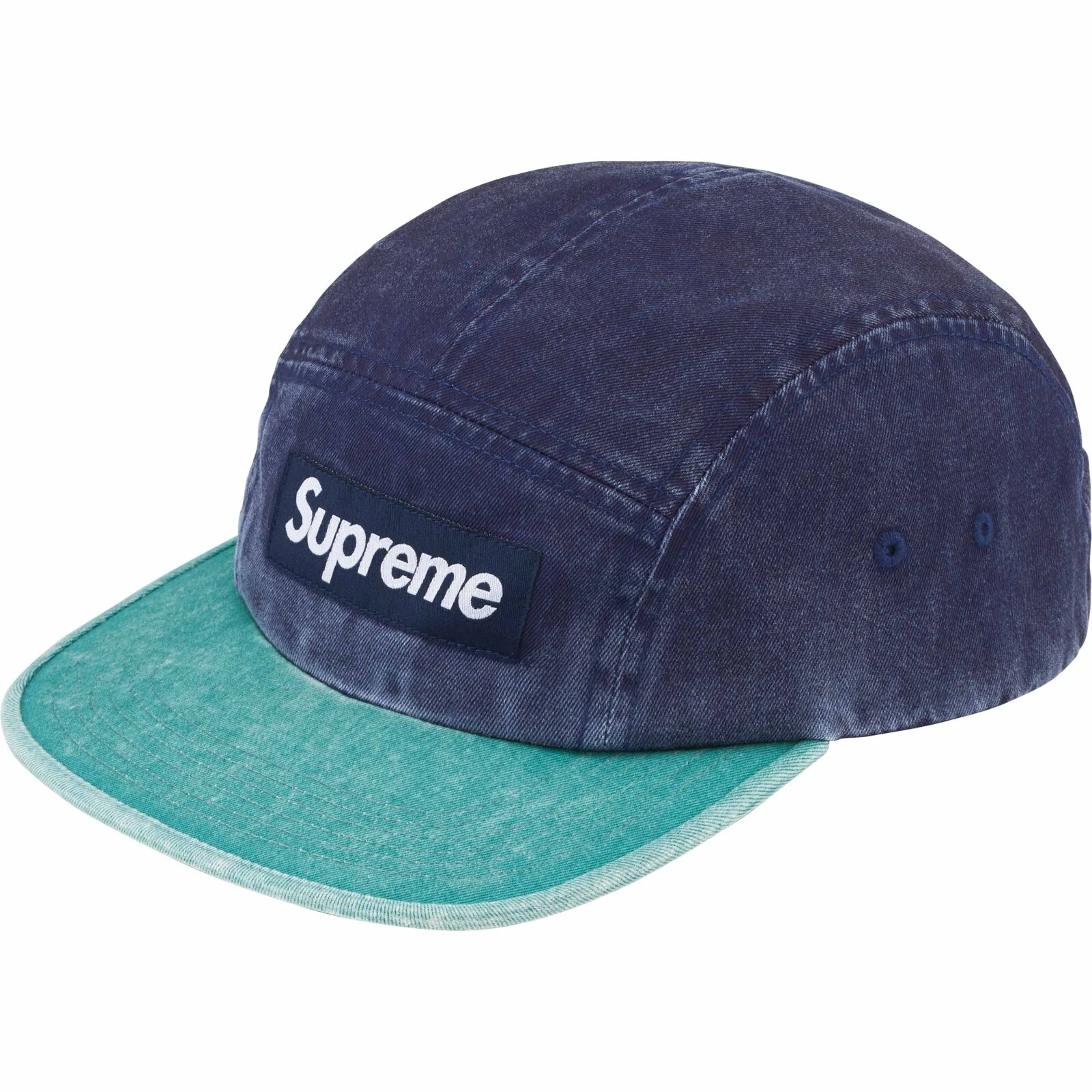 Chapeau casquette de camp Supreme Pigment 2 tons   marine   SS24 neuf authentique