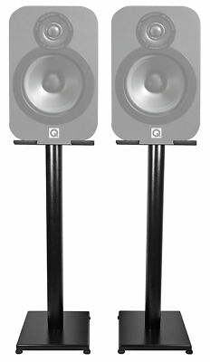 Black 29'' Steel Bookshelf Speaker Stands For Q Acoustics 3020 Bookshelf Speakers