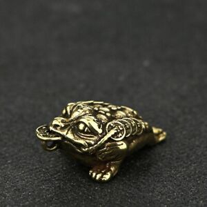 China's archaize pure brass toad small statue  Lucky money pendant