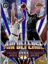 2021-22 Donruss Optic #2 Anthony Davis Air Defense Purple Prizm LA Lakers
