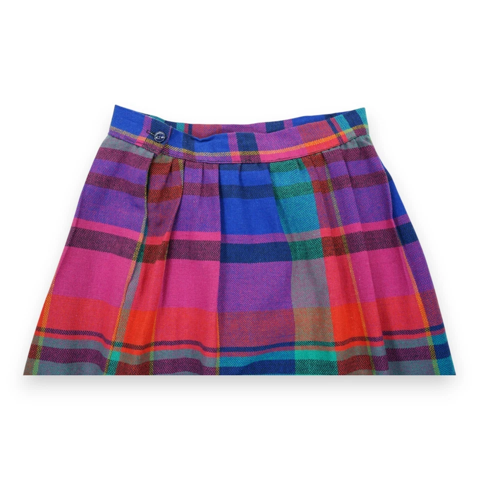 Falda Midi Vintage Años 80 Clásica Direcciones Mezcla Lana Hecha en EE. UU. Multicolor Foto 3 de 4