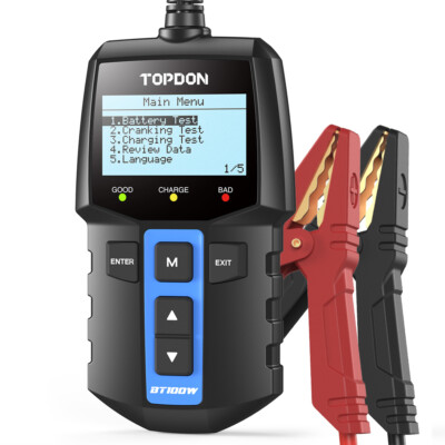 2024 TOPDON BT100W Auto Batteriertester Batterieprüfer+Batterieladegeräte BT100+