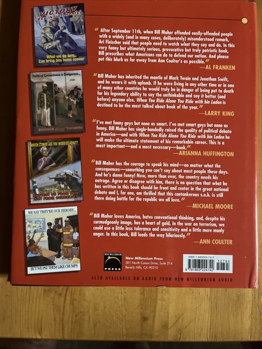 Signiertes Bill Maher ""When You Ride Alone You Ride With Bin Laden"" 2002 HC Buch - Bild 3 von 3